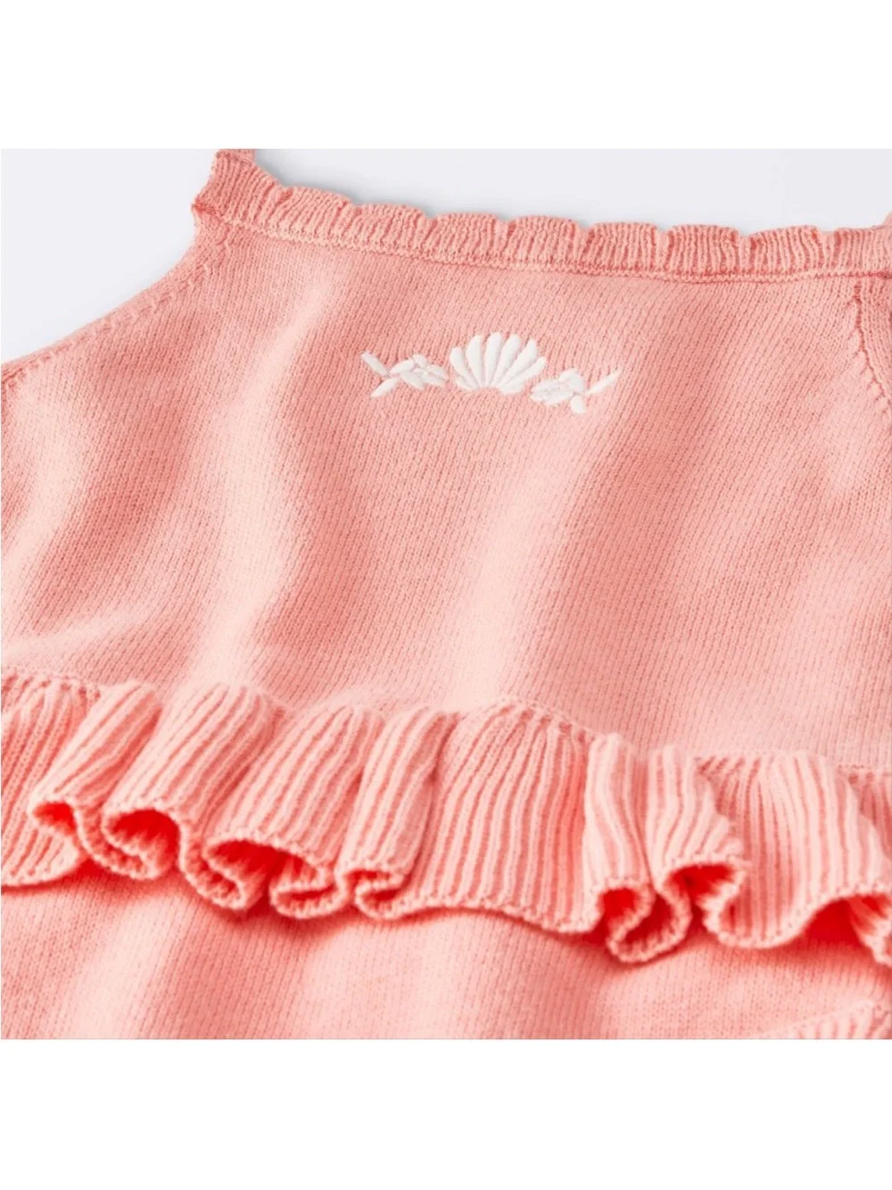 Kids Coral Ruffled One-Piece Romper